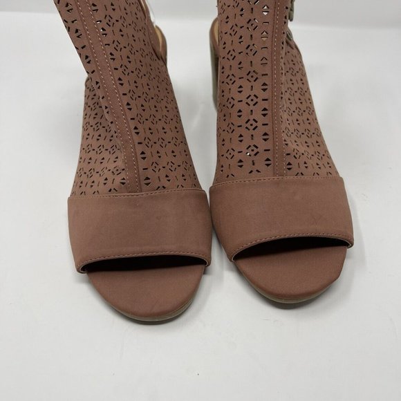 Tommy Hilfiger Womens Pink Peep Toe Bootie Sling Back Stacked Heel - Picture 3 of 7